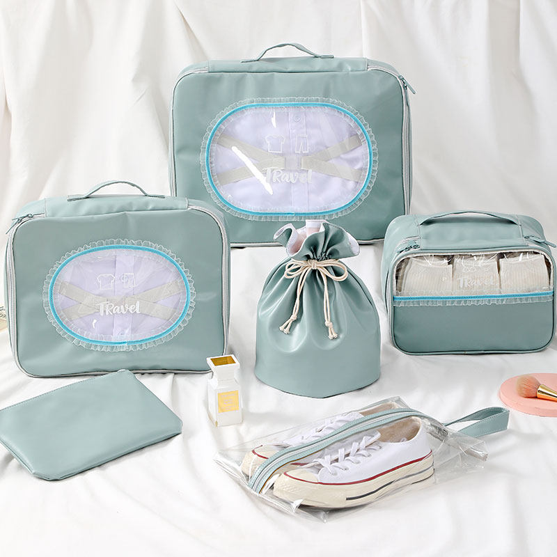 Travel Cashier Bag Kit 6 pieces Wash Toiletries Bag Suitcase Clothes Finishing Bag Travel Portable Waterproof Lingerie Bag