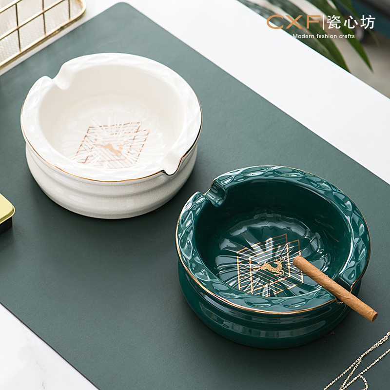 Eurostyle extravaganza High-end Ceramics Smoking Ash Trays Creativity Personality Trend Office Home Living Room Nordic Ins Light Lavish