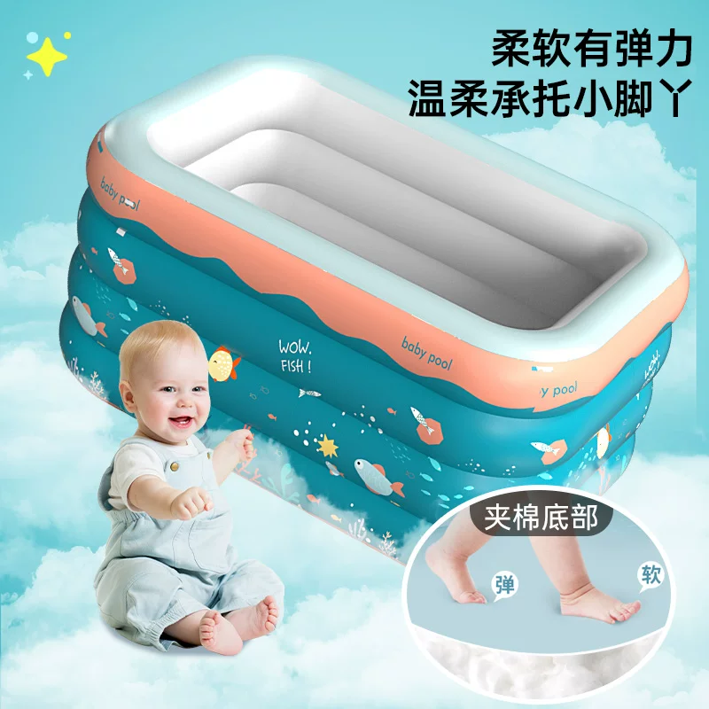 Foldable inflatable swimming pool for swimming for bath, increased thickness
