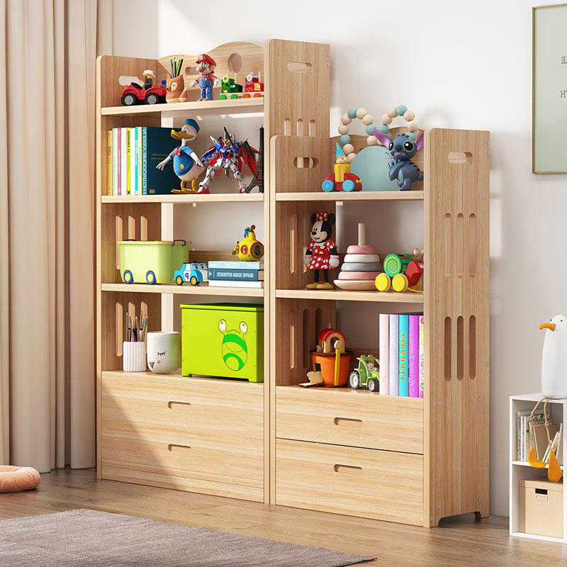 Solid Wood Simple Bookshelf Floor Landing Small Bookcase Children's Shelve Group Brief Group Full Household Desktop Multilayer Containing Students