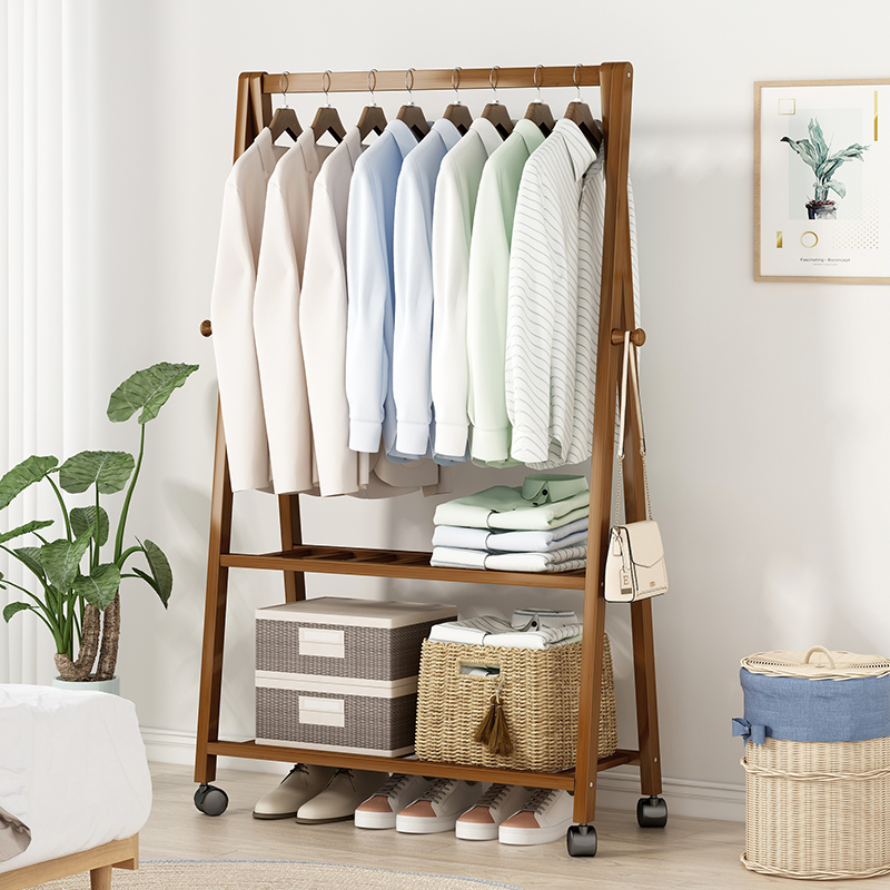 Coat rack floor vertical bedroom mobile multi-function hanger household hanger simple hanging bag clothes rental room