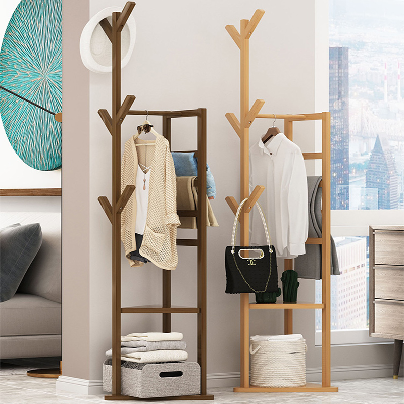 Clothes rack floor-to-ceiling bedroom hanger does not occupy the floor hanger household simple living room hanging clothes rack multi-function