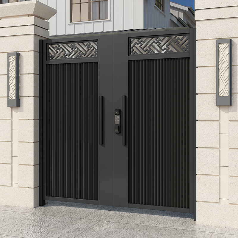 Modern House Door Wrought Iron Door Galvanized Courtyard Door Yard Door Garden Double Door Country Stainless Steel Wall Door