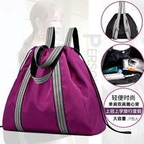 Draw Rope Bunches Nylon Oxford Cloth Double Shoulder Bag Women Ins Ultra Fire New Hand Single Shoulder Nylon Sap Bag Backpack