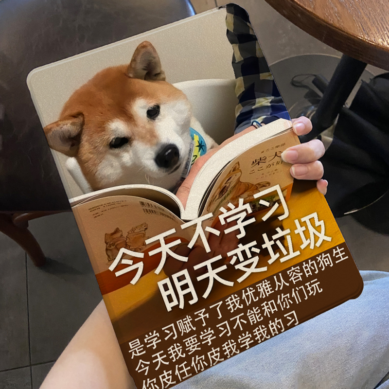 Suitable for iPad Protective Case 2022 Tablet Case 10.2inch with Pen Slot Pro11 Silicone Mini6 Fun Dog Design 2021 Creative Text 10.9 Book-Style Ipad9/10 Tenth Generation Air5/4/3