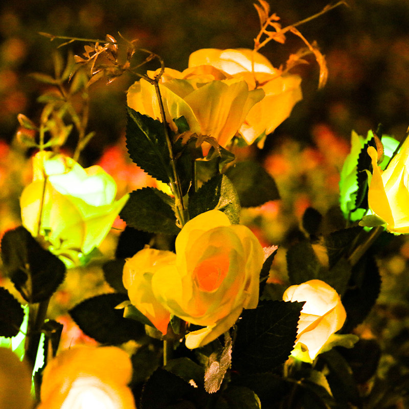 Solar lamp LED Rose Lawn Outdoor Waterproof Patio Balcony Garden Decoration Arrangement Reeds Inserts bury light