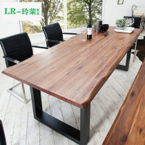 Nordic solid wood conference table long table simple modern office table and chair combination creative negotiation table training table Workbench