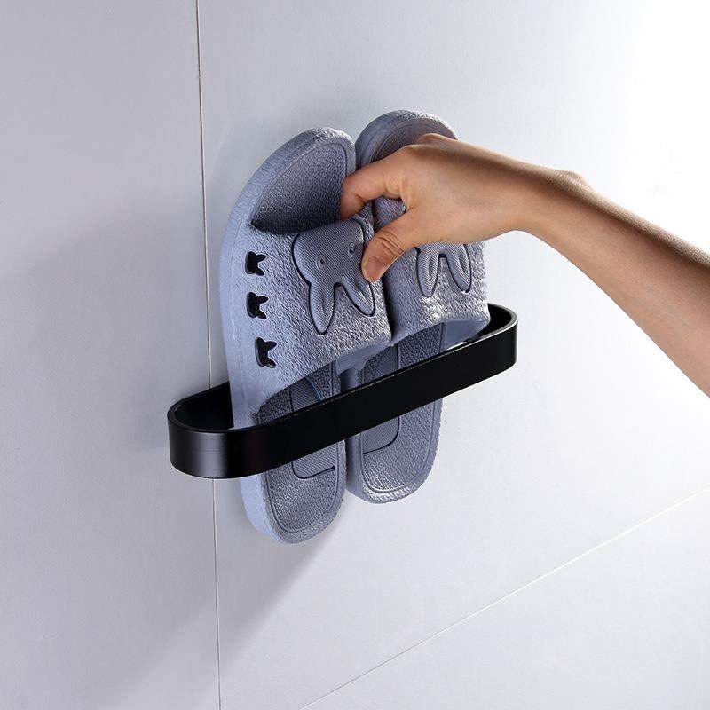 Bathroom Slippers Rack Wall Hanging Free Punching for Home Toilet Toilet Shoes Rack Space Aluminum Wall-mounted Slippers Hook-Taobao