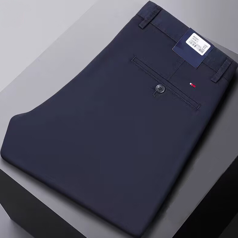 New Spring and Summer Men's Casual Pants European Style Business Casual Classic Stretch Trousers Straight Slim Fit Long Pants