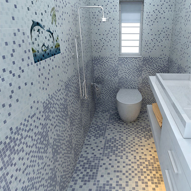 Simple blue mosaic tile kitchen wall tile tile 300x600 toilet non - slip floor tile