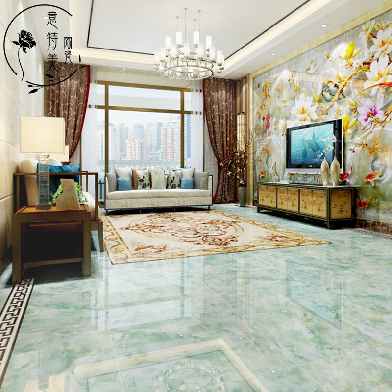 Emerald living room tile 800x800 new diamond non-slip floor brick wall brick whole body marble floor tile