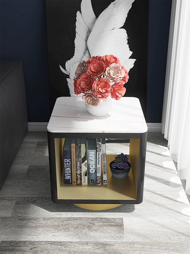 Современный и минималистичный мраморный квадратный диван для кровати