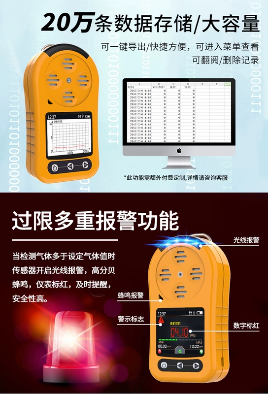 máy dò khí gas cầm tay Máy dò Ozone cầm tay Máy kiểm tra nồng độ mùi khí dư Kiểm tra cầm tay khí độc hại và có hại máy dò khí gas cầm tay