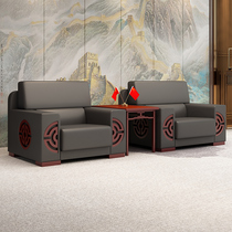 Office sofa Reception minimalist Modern Chinese guests Conference Business Guests Single reception sofa tea table Composition