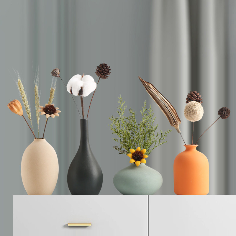 Nordic ceramic small vase home furnishings living room flower arrangement creative simple dry flower TV cabinet table decorations