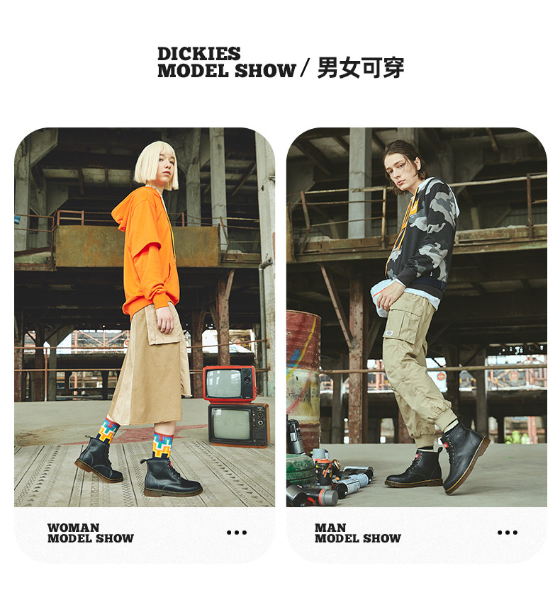 美国潮牌 Dickies 头层牛皮 复古工装靴 图2