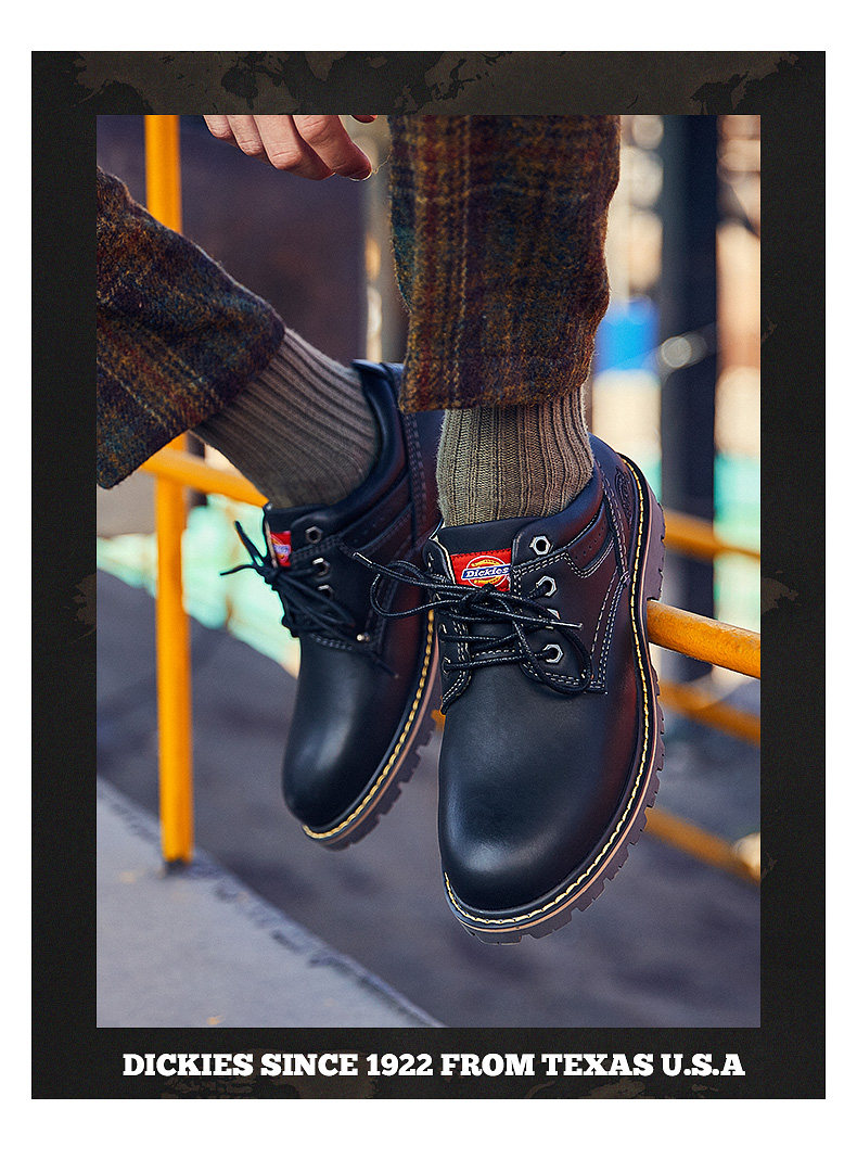 Dickies 男士 英伦风 低帮真皮休闲鞋 图5