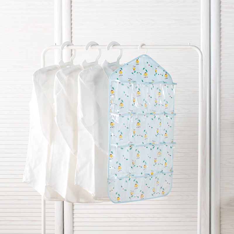 Hanging Wardrobe Storage Bag Waterproof Oxford Cloth 16 Grid Transparent Hanging Bag SWJ2201