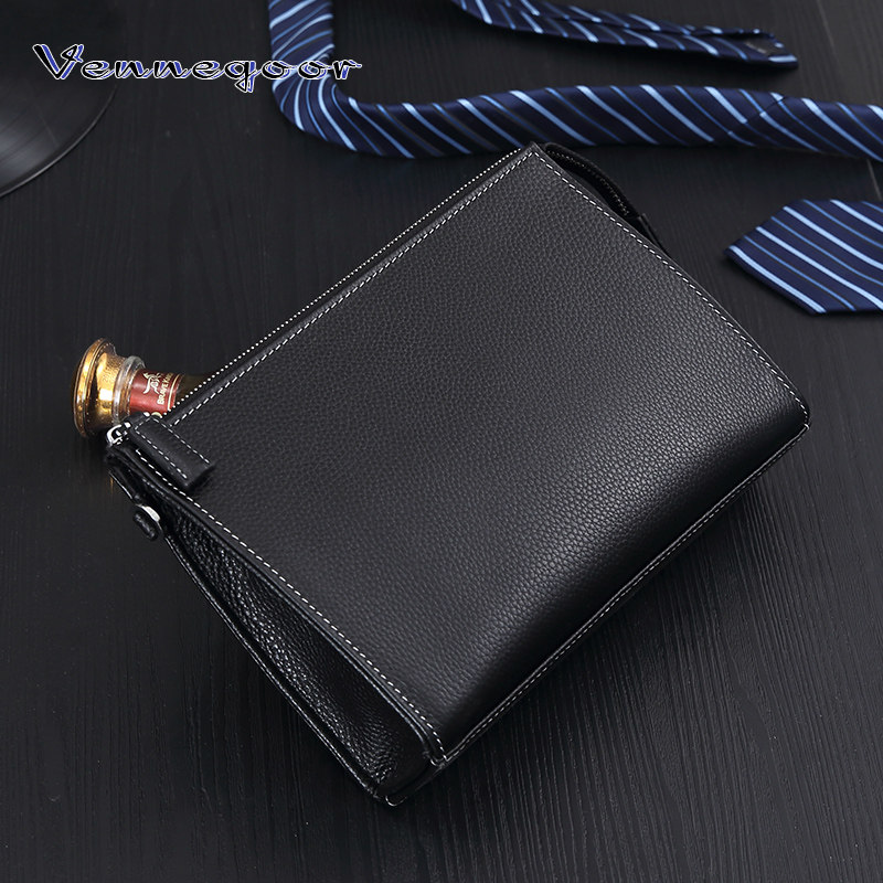 2021 new first layer cowhide men's handbag clutch large-capacity soft leather leather leisure wash clip bag business