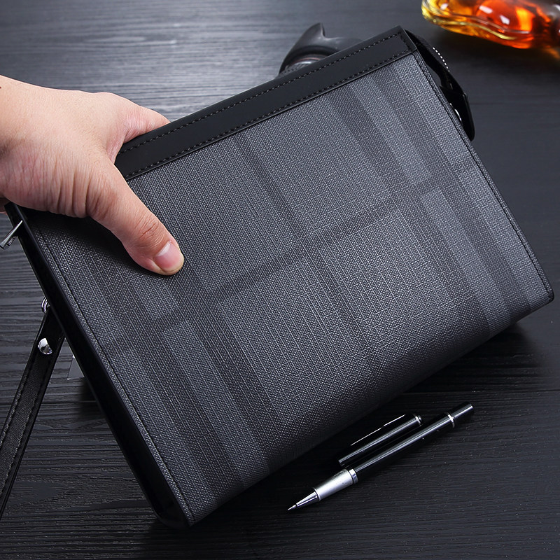 New men's handbag plaid clutch bag casual clip bag clutch bag envelope bag large capacity fashion wash bag tide