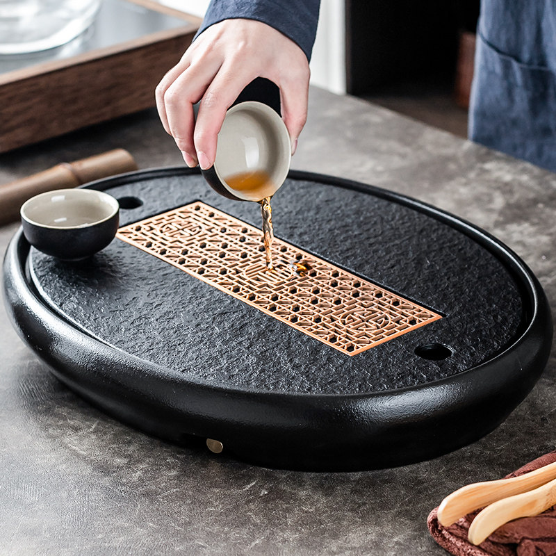 Uginshi Tea Tray Home Ceramic Water Storage Style Nursery Small Stone Tea Sea Modern Brief About Dry Foam Table Drain Pan