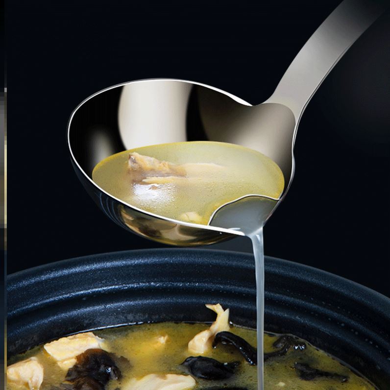 Hot pot oil filter separator Creative oil separator Sitting on the moon thickened oil soup separation spoon Stainless steel household filter spoon