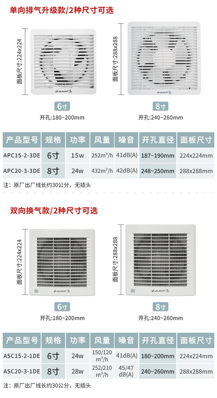 Jinling Louver Quạt Hút Nhà Vệ Sinh Hút Tiếng Ồn Thấp Phòng Tắm Hộ Gia Đình Hút Quạt Thông Gió Phòng Tắm Hút quat hut mui quạt hút khói