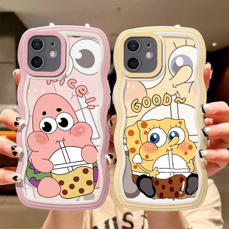 Suitable for Apple 12 Pro Phone Case Cartoon Girl iPhone 12 Fashion Cartoon A2408 Spongebob iPhone 12 Pro Max Protective Case A2404 Silicone Cute Girl Pg Personality