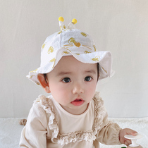 Baby hat spring and autumn thin section cute lace princess sun pot hat 2021 Korean version of the baby fisherman hat sun hat