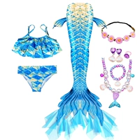 Комплект из трех предметов из синей марли + розовый венок + колье 5