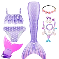 Фиолетовый набор из трех частей + аксессуары для волос + аксессуары 1 + плавники