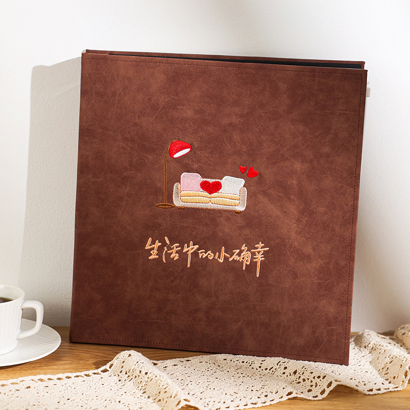 Photo Album, Commemorative Album, Self-Adhesive Laminated Couple's Handmade DIY Love Album, Large-Capacity Family Photo Storage Album