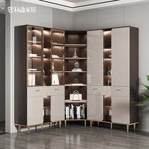 Yang Ying Italian light luxury corner bookcase modern simple integrated Wall study bookshelf storage locker