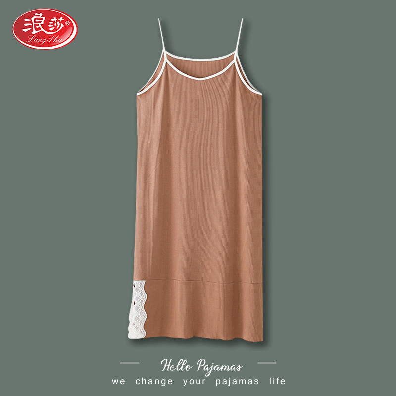 Romana Harnesses Sleeping Skirts women Summer Modale Cotton Thin Ice Sexy Short Sleeve Pyjamas Skirt Woman's long version of the knee