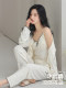 Pajamas with Breast Pads for Women, Spring and Autumn, Ice Silk 2026 New Style, Long-Sleeved Suspenders, Sweet and Pure Style, Home Wear Three-Piece Set