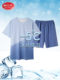 Modal Men's Pajamas Summer Short-Sleeved Shorts Teenagers Cool Thin Loose Casual Lyocell Home Clothes