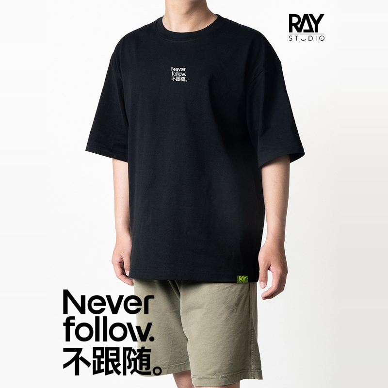 Ray's Model World Summer New Product Never Follow Heavyweight 260g Pure Cotton Loose Short-Sleeved T-Shirt