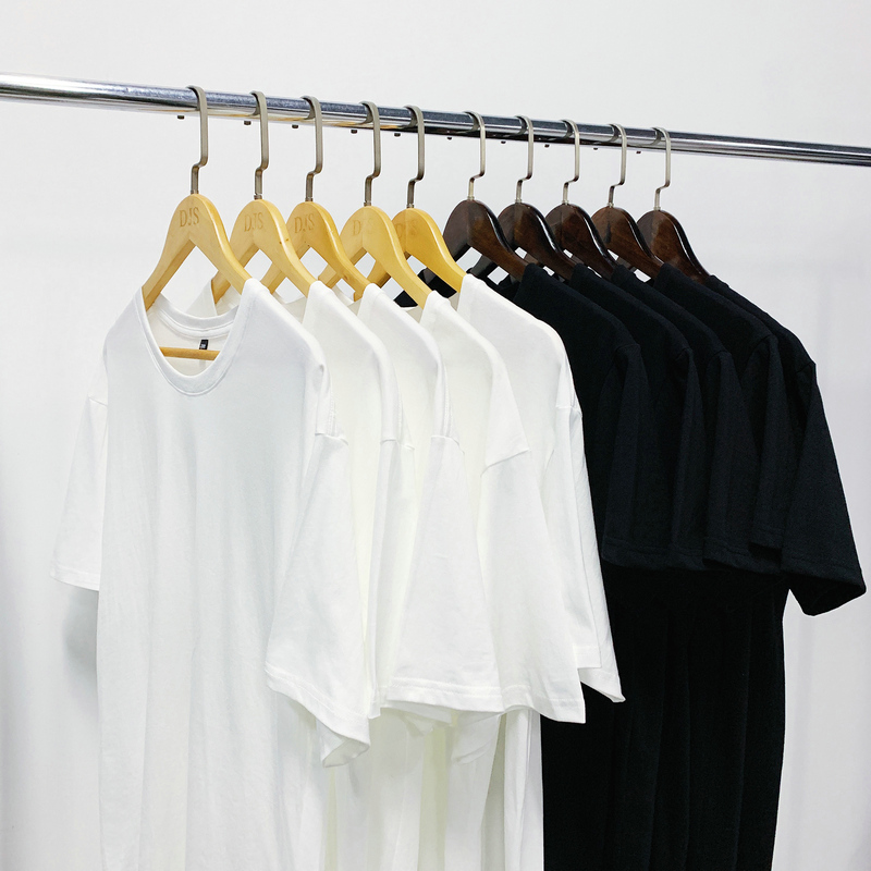 Summer students with pure color t-shirts in men's neck with male short sleeves loose and ins multicolored large-size half sleeves