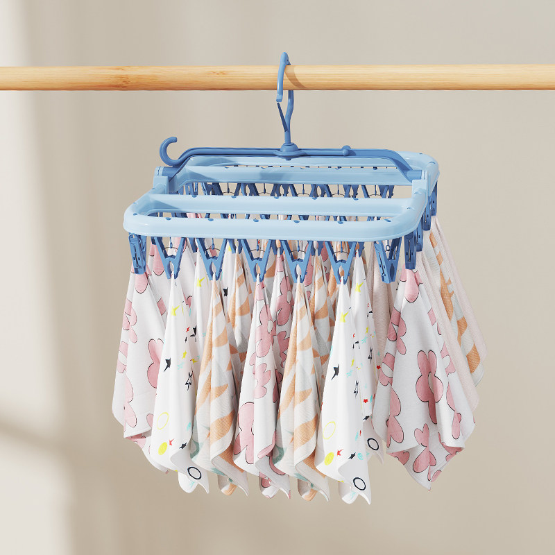 Drying rack Multiple clamps balcony sun socks artifacts wind-proof underwear dormitory household disc baby socks