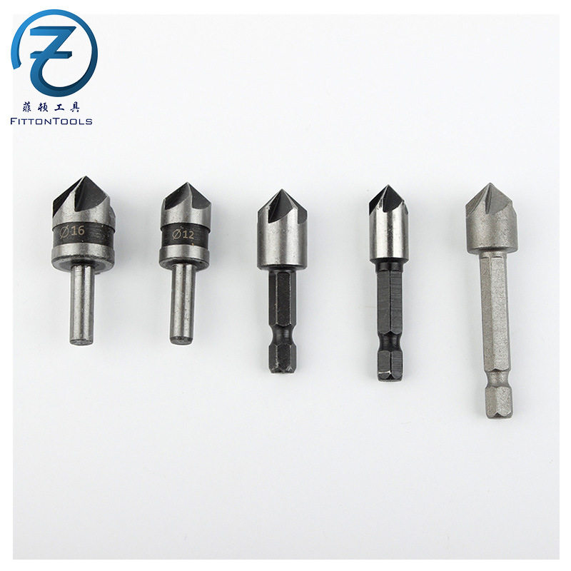 82 Degrees Five-Edged Chamfers Woodwork Drilling quickly pointing to chamfered knife sink head drilling wood centering countersunk drill suit