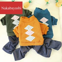 Красивый стиль домашних собак и кошек, вымытые вязаные и бархатные алмазные джинсы, четвероногие осенние и зимняя плюшевая одежда