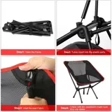 Простой железный лунный стул для кемпинга на открытом воздухе, портативный стул для кемпинга, стул для отдыха с сумкой для хранения