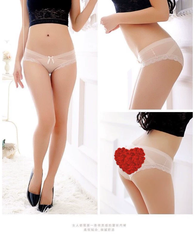 ~ [3 gói] quần lót nữ ren cạp thấp sexy nóng trong suốt liền mạch cotton siêu mỏng nhanh khô - Áo ngực cho con bú / Quần lót / Quần chăm sóc trước sinh