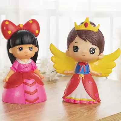 Children's coloring plaster painting painting doll kindergarten handmade diy piggy bank enamel white embryo Girl Toy