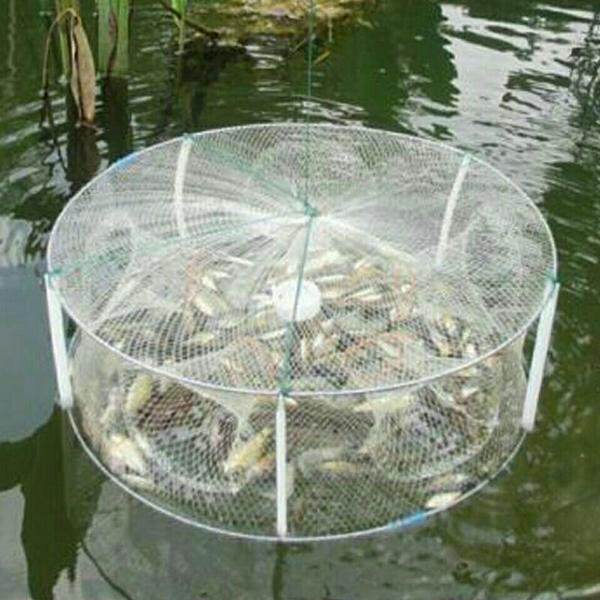 Shrimp cage can't only get in white round folding net crab cage fishing net fishing net catching fish artifact
