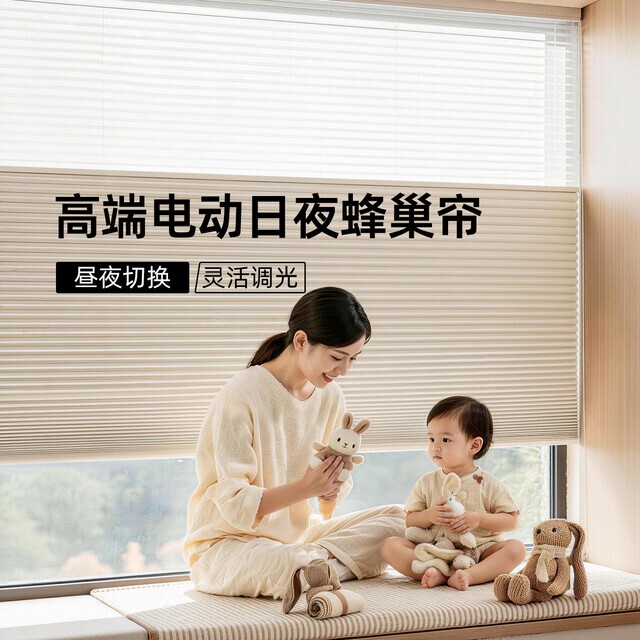 Honeycomb Day and Night Curtains for Bedroom, Living Room, Kitchen, Electric Blinds, Blackout Honeycomb Curtains, Day and Night Dual-Use Curtains Honeycomb Day and Night Curtains for Bedroom, Living Room, Kitchen, Electric Blinds, Blackout Honeycomb Curtains, Day and Night Dual-Use Curtains