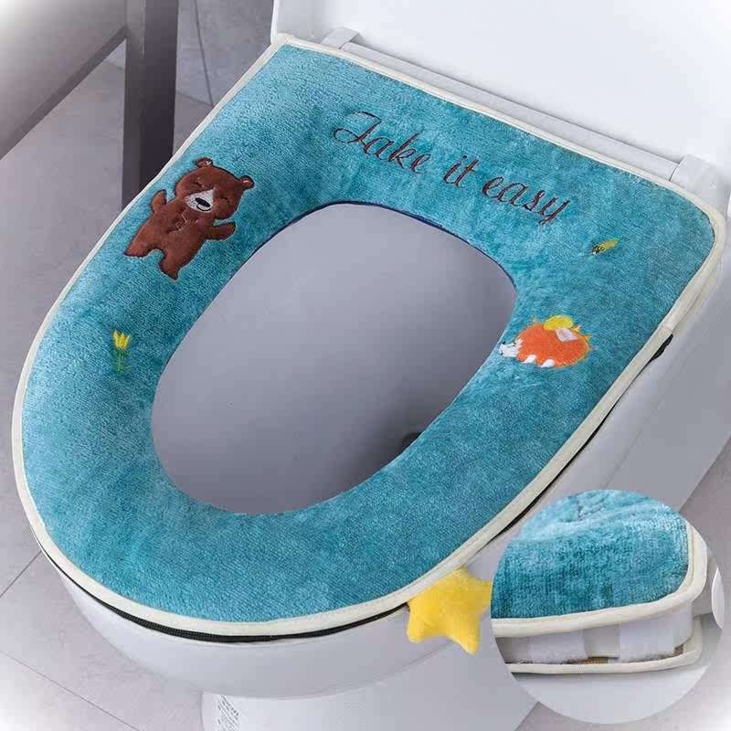2021 mf Round Thickened Seat Cover Portable Handle Home Cushion U Type increase Mao-toilet Winter Seasons