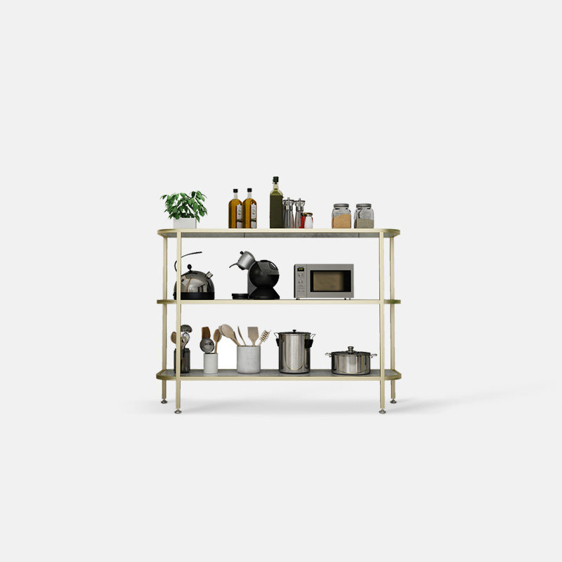 Nordic Marble Kitchen Shelving Ground Floor Multilayer Home Dining Cabinet Microwave Oven Shelving Shelf