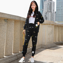 TB Shark Embroidered Zipper Necropolis Trousers Tide Card Sport Suit Women Loose Couples Jacket Long Pants Two Pieces