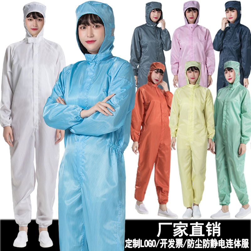 Dust-Free Coverall, Anti-Static Hooded Coverall, Dust-Proof Workwear with Pockets, Spray Paint Cleanroom Suit, Separate Pieces for Men and Women